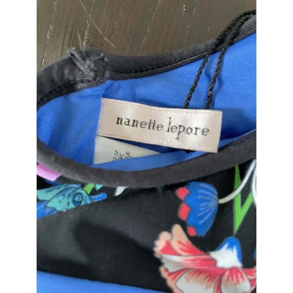 Nanette Lepore Swimsuit Bikini Floral Vixen Swimwear Beach Boho Romantic Goth